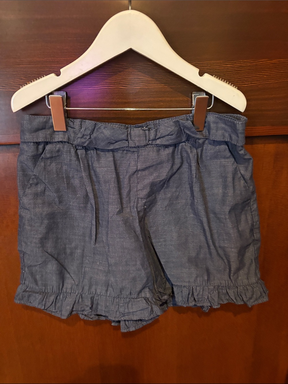 Janie and Jack Light Blue Ruffle-Hem Bermuda Shorts